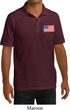 US Flag Pocket Print Mens Pique Polo Shirt