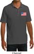 US Flag Pocket Print Mens Pique Polo Shirt