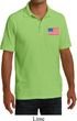 US Flag Pocket Print Mens Pique Polo Shirt