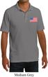 US Flag Pocket Print Mens Pique Polo Shirt