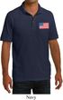 US Flag Pocket Print Mens Pique Polo Shirt