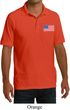 US Flag Pocket Print Mens Pique Polo Shirt