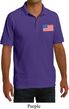 US Flag Pocket Print Mens Pique Polo Shirt