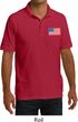 US Flag Pocket Print Mens Pique Polo Shirt