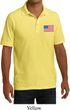 US Flag Pocket Print Mens Pique Polo Shirt