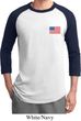US Flag Pocket Print Mens Raglan Shirt