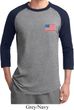 US Flag Pocket Print Mens Raglan Shirt