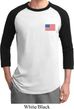 US Flag Pocket Print Mens Raglan Shirt