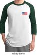 US Flag Pocket Print Mens Raglan Shirt