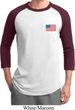 US Flag Pocket Print Mens Raglan Shirt