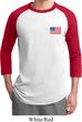 US Flag Pocket Print Mens Raglan Shirt