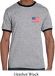 US Flag Pocket Print Mens Ringer Shirt