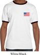 US Flag Pocket Print Mens Ringer Shirt