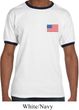 US Flag Pocket Print Mens Ringer Shirt