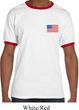 US Flag Pocket Print Mens Ringer Shirt
