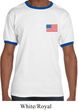 US Flag Pocket Print Mens Ringer Shirt