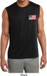 US Flag Pocket Print Mens Sleeveless Moisture Wicking Shirt
