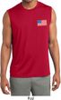 US Flag Pocket Print Mens Sleeveless Moisture Wicking Shirt