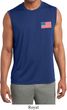 US Flag Pocket Print Mens Sleeveless Moisture Wicking Shirt