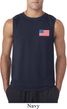 US Flag Pocket Print Mens Sleeveless Shirt