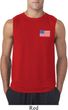 US Flag Pocket Print Mens Sleeveless Shirt