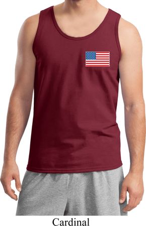 US Flag Pocket Print Mens Tank Top