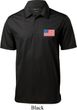US Flag Pocket Print Mens Textured Polo Shirt