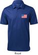 US Flag Pocket Print Mens Textured Polo Shirt