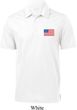 US Flag Pocket Print Mens Textured Polo Shirt