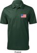 US Flag Pocket Print Mens Textured Polo Shirt