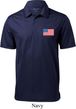 US Flag Pocket Print Mens Textured Polo Shirt
