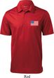 US Flag Pocket Print Mens Textured Polo Shirt