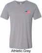 US Flag Pocket Print Mens Tri Blend Crewneck Shirt