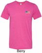 US Flag Pocket Print Mens Tri Blend Crewneck Shirt