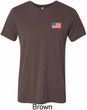 US Flag Pocket Print Mens Tri Blend Crewneck Shirt