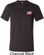 US Flag Pocket Print Mens Tri Blend Crewneck Shirt