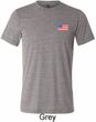 US Flag Pocket Print Mens Tri Blend Crewneck Shirt