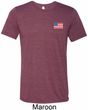 US Flag Pocket Print Mens Tri Blend Crewneck Shirt