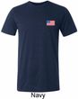 US Flag Pocket Print Mens Tri Blend Crewneck Shirt