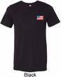 US Flag Pocket Print Mens Tri Blend Crewneck Shirt