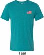 US Flag Pocket Print Mens Tri Blend Crewneck Shirt