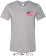 US Flag Pocket Print Mens Tri Blend V-neck Shirt