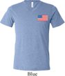 US Flag Pocket Print Mens Tri Blend V-neck Shirt