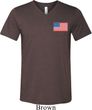 US Flag Pocket Print Mens Tri Blend V-neck Shirt
