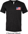 US Flag Pocket Print Mens Tri Blend V-neck Shirt