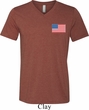 US Flag Pocket Print Mens Tri Blend V-neck Shirt