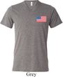 US Flag Pocket Print Mens Tri Blend V-neck Shirt