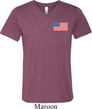 US Flag Pocket Print Mens Tri Blend V-neck Shirt