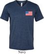 US Flag Pocket Print Mens Tri Blend V-neck Shirt
