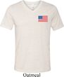 US Flag Pocket Print Mens Tri Blend V-neck Shirt